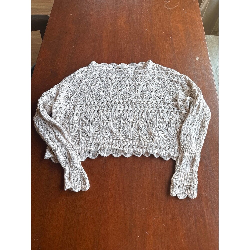 Garnet Hill knit boxy cropped Sweater